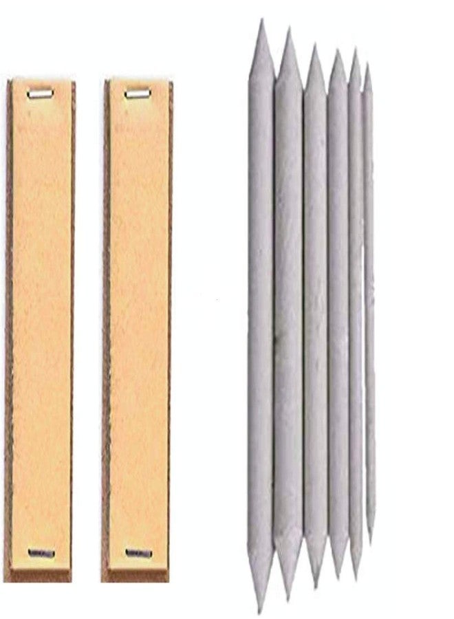 مجموعة أقلام تلوين ورقية من إمبرينت، 6 قطع، ومبراة ورق صنفرة عدد 2، أداة رسم فنية، مبراة أقلام رصاص من ورق الصنفرة.